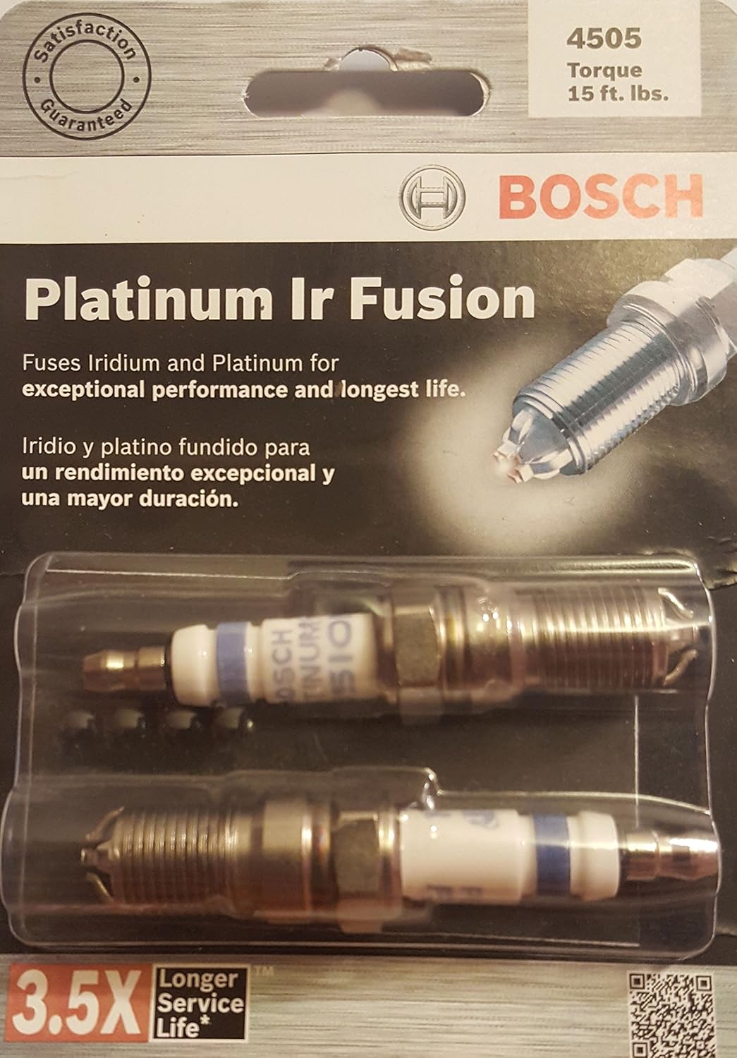 Bosch 4505 Hgr8dqi Platinum Ir Fusion Spark Plug Pack Of 2