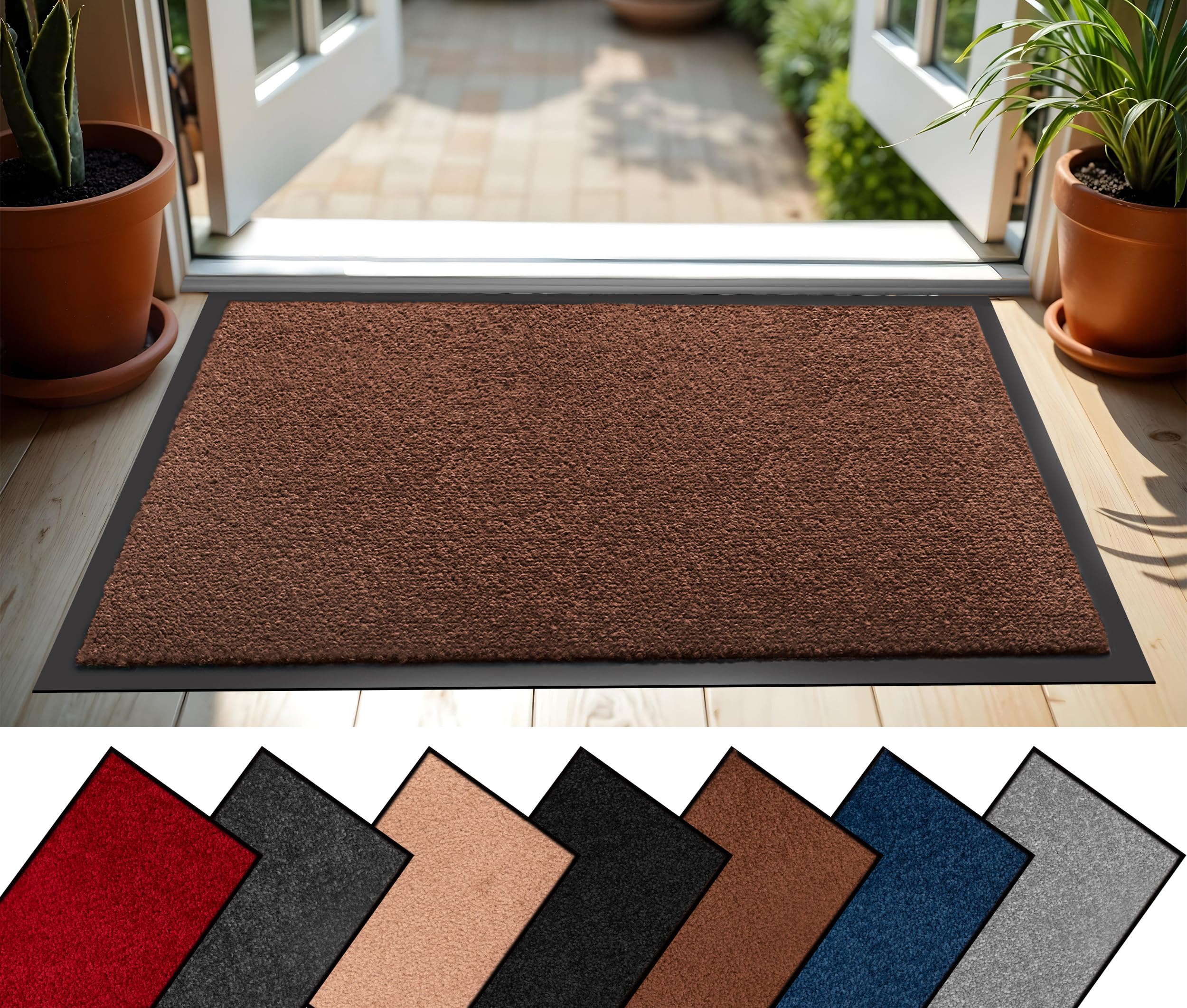 BLADO Door Mats Indoor & Outdoor - Non Slip Heavy Duty Rubber Back Door Mat Washable Dirt Trapper for Entrance, Kitchen Offices Floor Mat