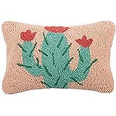 Peking Handicraft 30JES414C12OB Cactus Hook Pillow, 12-inch Length, Wool and Cotton
