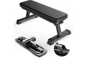 FF FINER FORM Finer Form Gym Quality Foldable Flat Bench for Multi-Purpose Weight Training and Ab Exercises - Free PDF Workout Chart Included