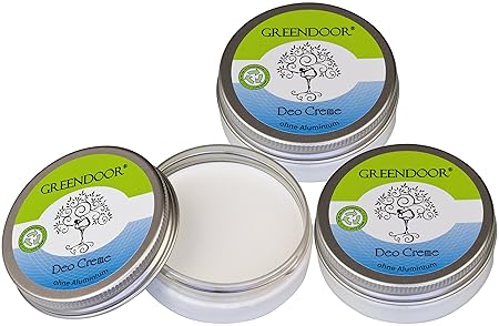 3er Pack Greendoor Deo Creme ohne Aluminium 3x50ml, Creme Deodorant ohne Aluminium-Salze ohne Konservierungsmittel, natürlich