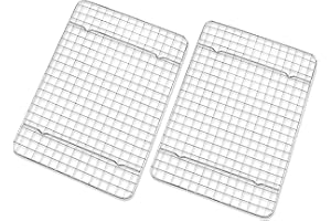 Checkered Chef Cooling Rack - 8” x 11 ¾" Set of 2 Stainless Steel, Oven Safe Grid Wire Cookie Cooling Racks for Baking & Cooking