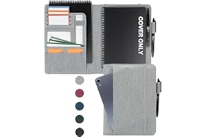 Kaitiaki Sturdy Planner Cover for Rocketbook Smart Notebook - Water-Resistant Fabric Padfolio, Business Padfolio with Firm Writing Surface, Fits Executive Size A5, Rocketbook Accessories (Gray)