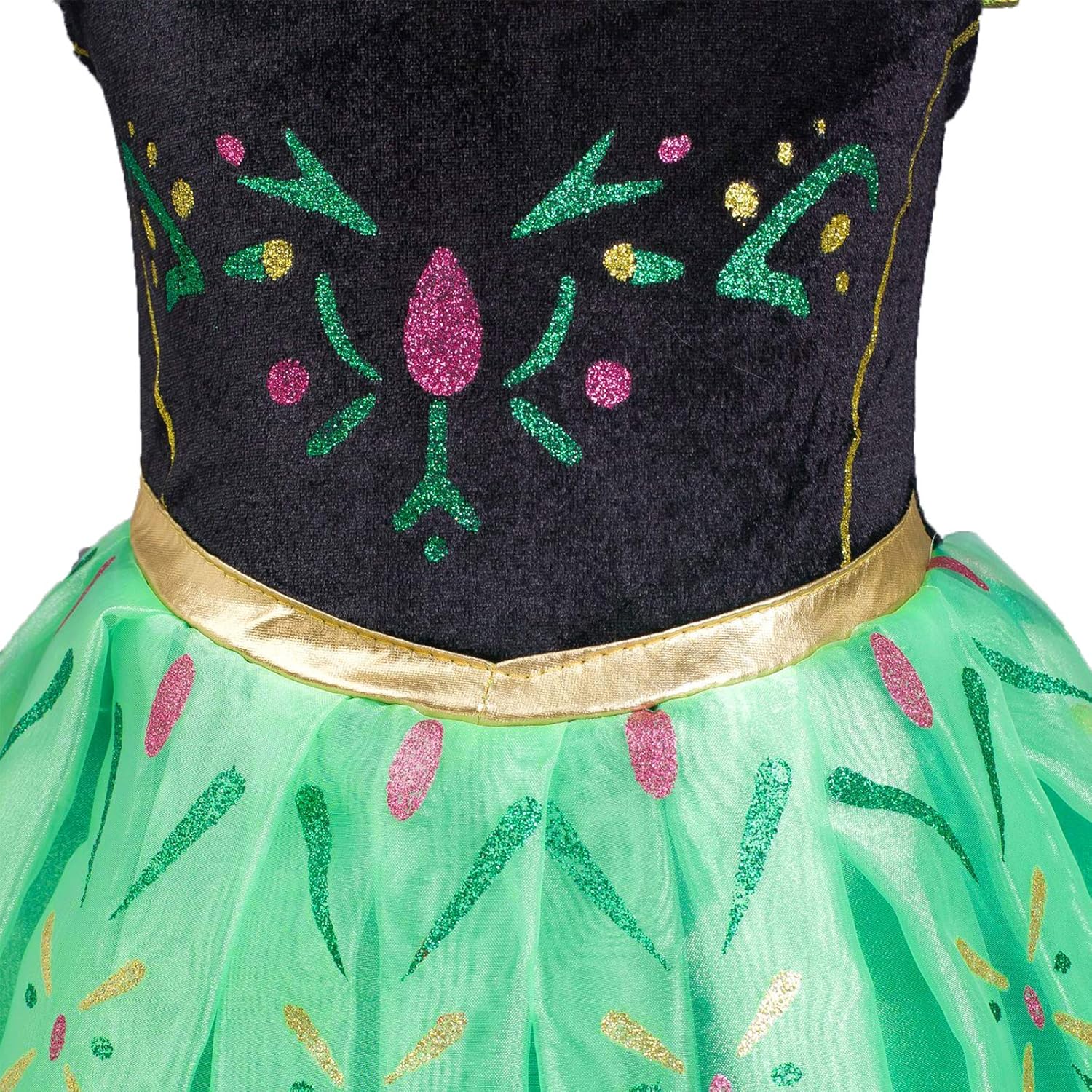 Almce Princess Dress Anna Costume for 2-8 Years Girls - Birthday Party Halloween Fancy Dress Up: Clothing