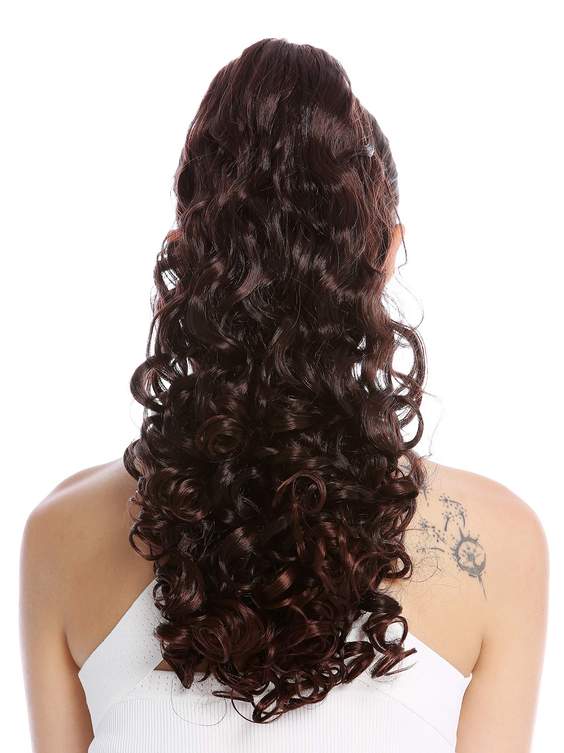 WIG ME UP - 19AXL-V-2T33 Ponytail Hairpiece Extensions very long voluminous curled curls mahogany brown mix 20inch
