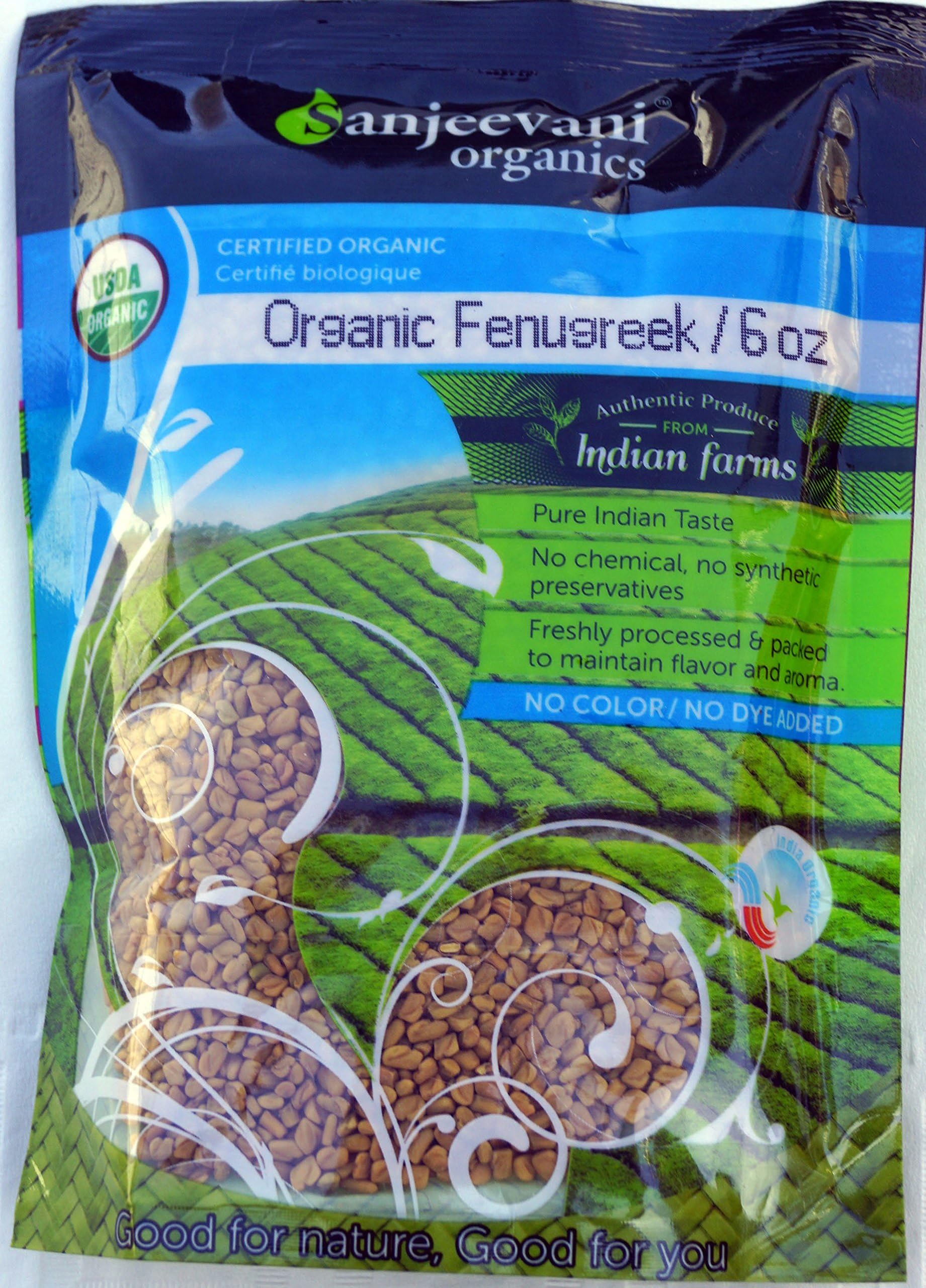 Organic Fenugreek Seeds 6 Oz, Certified Organics - Sanjeevani Organics