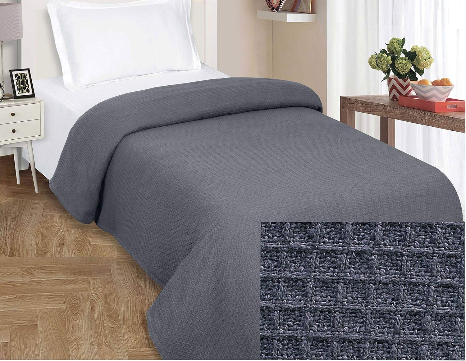 FarmHouse Throw Blanket In Waffle Weave Full Queen90x90