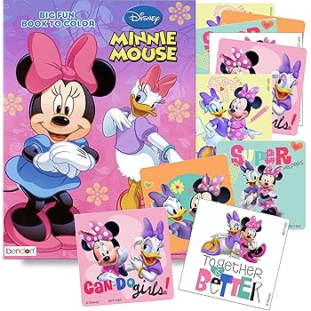 Amazon.com: Disney Minnie Mouse Coloring Book Set with Stickers -- 2