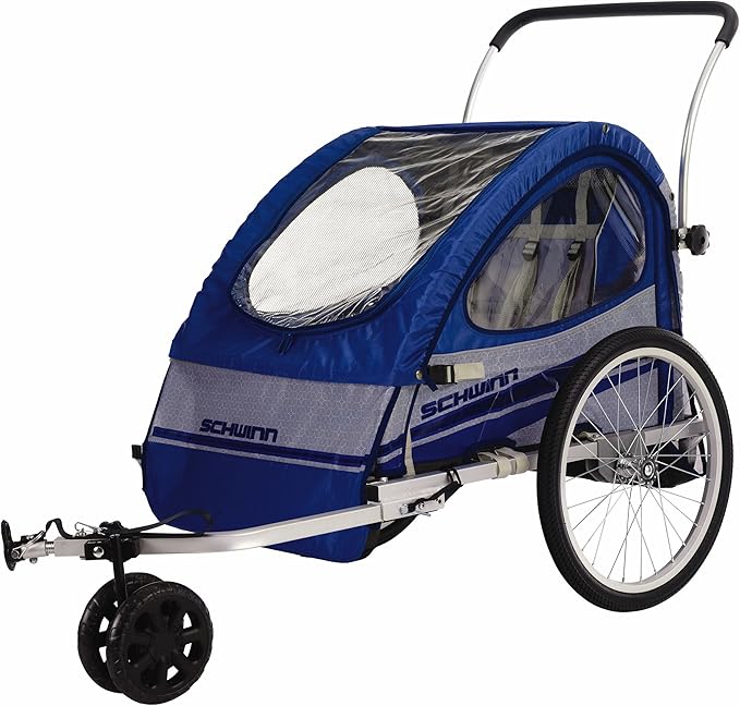 Schwinn Trailblazer Double Bicycle Trailer (Blue/Gray) Amazon.co.uk