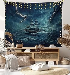 Ambesonne Landscape Tapestry, Stormy and Rainy