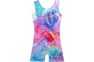BAOHULU Gymnastics Leotards for Girls Kids Sparkle Tank Biketards with Shorts Dance Outfit