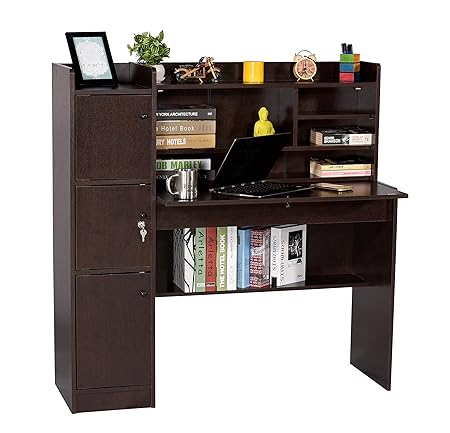 Deckup Versa Office Table and Study Desk (Dark Wenge, Matte Finish)
