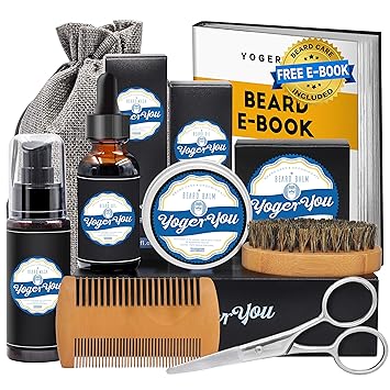 upgraded beard care kit for men beard growth grooming & trimming with beard shampoo wash