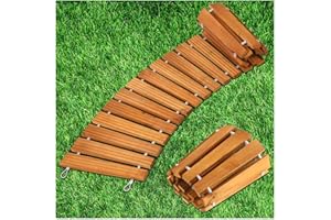 Fumingpal Wooden Garden Pathway, 6 FT Roll Up Wooden Garden Walkway Path, 17 Inch Widths Outdoor Walkway, Rollout Pavers for Garden Walkway