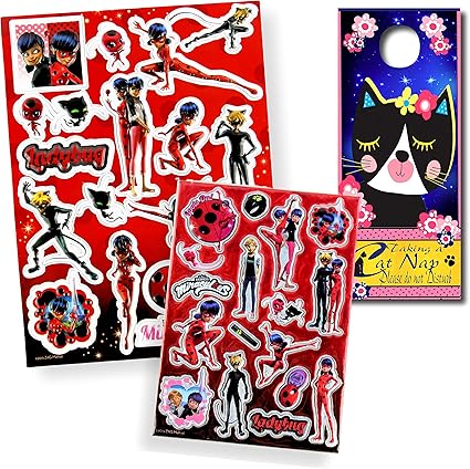 Miraculous Ladybug Stickers Raised 3d Stickers Bundled With Specialty Door Hanger