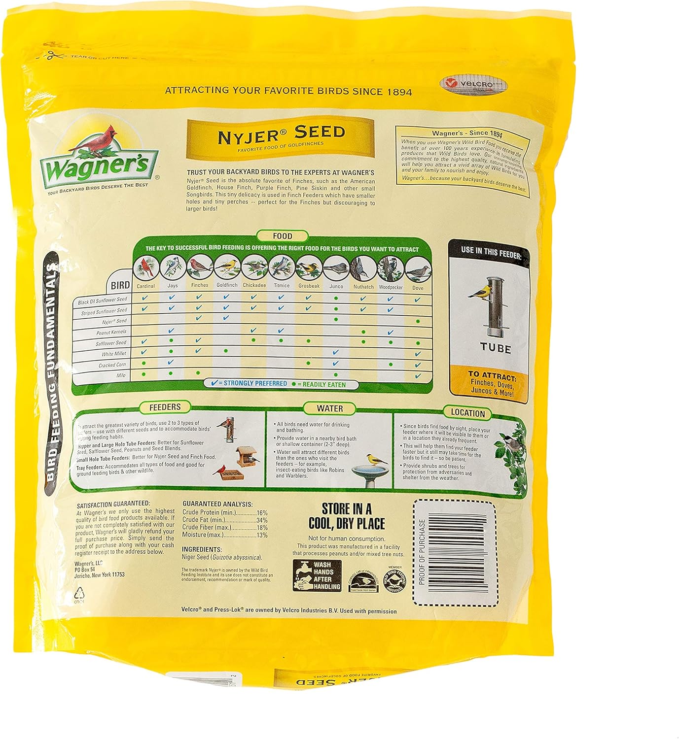 Wagner's 62050 Nyjer Seed Wild Bird Food, 10-Pound Bag : Wild Bird Birdseed : Garden & Outdoor