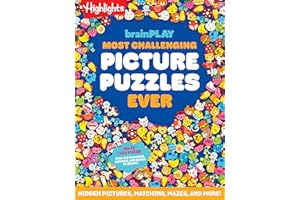 brainPLAY Most Challenging Picture Puzzles Ever: 144 Pages of Visual Puzzles and Brain Teasers for Kids 7 and Up, Hidden Pict