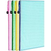 LEOBRO Mesh Zipper Pouch Bags, 13.2"x 9.2" Zipper Pouch, 4 pcs Mesh Bags, Storage Bags Pouch for Organization Toy Puzzles Board Game Travel, File Jackets &amp; File Pockets