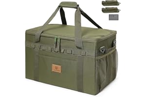 Lemubeane Tactical Camping Storage Bag Utility Tote Bag Camping Kitchen Organizer with Axe Holder & Shoulder Strap