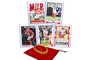 PANINI, BOWMAN, TOPPS Patrick Mahomes Football Cards (5) Assorted Bundle - Kansas City Chiefs Trading Card Gift Set