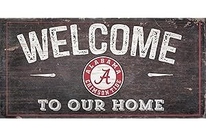 Fan Creations Alabama Crimson Tide 12" x 6" Distressed Welcome to Our Home Wood Sign