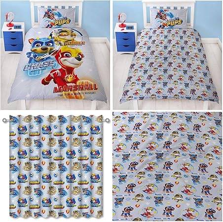 Paw Patrol Super Single Duvet Cover Set Matching Curtains 72
