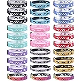 WAINIS 30 PCS WWJD Webbing Bracelets What Wound Jesus Do Bracelet Inspirational Christian Bracelets for Women Men Adjustable Religious Easter Basket Stuffers Woven WWJD Wristbands for Fundraisers