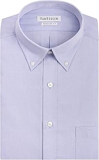 Men's Dress Shirt Regular Fit Pinpoint Solid