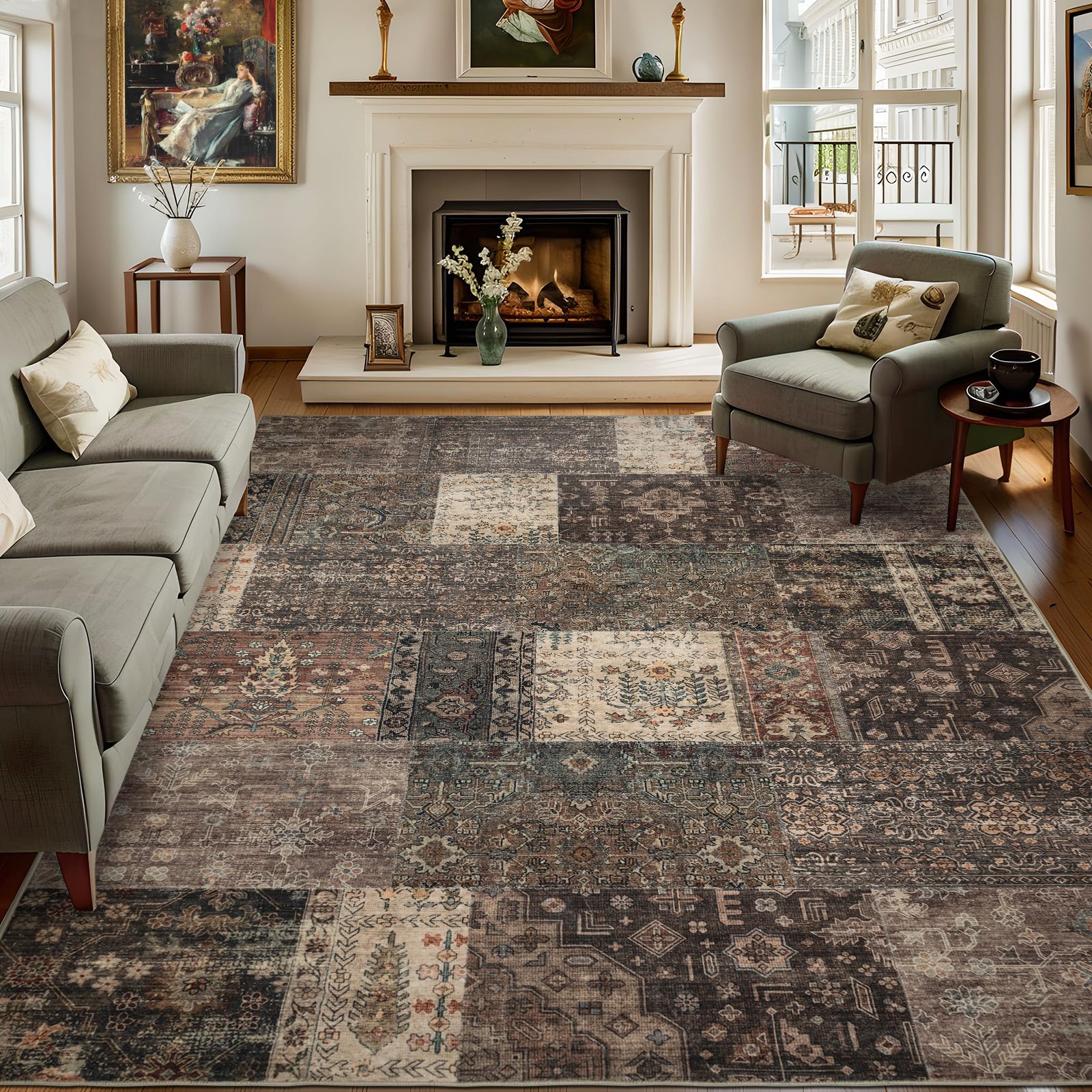 Photo 1 of **SIMILAR ITEM** **ACTUAL LAYOUT SHOWN IN PICTURES** Vintage Washable Area Rug for Living Room,Low Pile