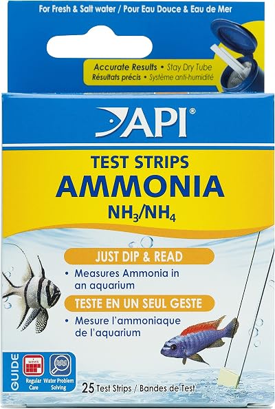 API Ammonia Test Strips 25-Test Box for Freshwater & Saltwater Aquariums