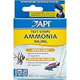 API AMMONIA TEST STRIPS Freshwater and Saltwater Aquarium Water Test Strips 25-Test Box