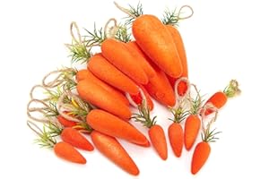 Athoinsu 22 Pieces Easter Carrot Foam Hanging Ornaments Artificial Simulation Different Sizes of Bubble Vegetables Tree Home Kitchen Party Decorations Spring Festival for Toddler Kids