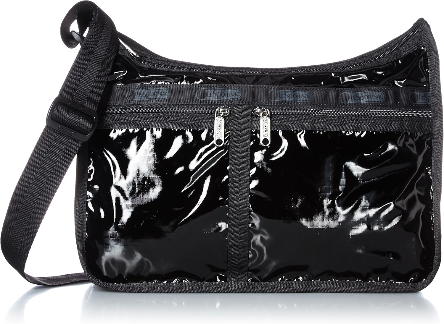 LeSportsac Black Patent Deluxe Everyday Crossbody Bag