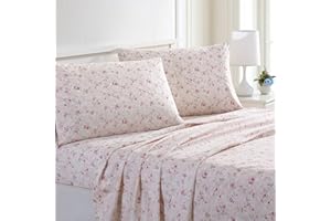 Modern Threads Silky Soft Microfiber and Wrinkle Free Sheets - Luxurious Microfiber Bed Sheets Includes Flat Sheet, Fitted Sheet with Deep Pockets, & Pillowcases Kashmir Rose, Queen