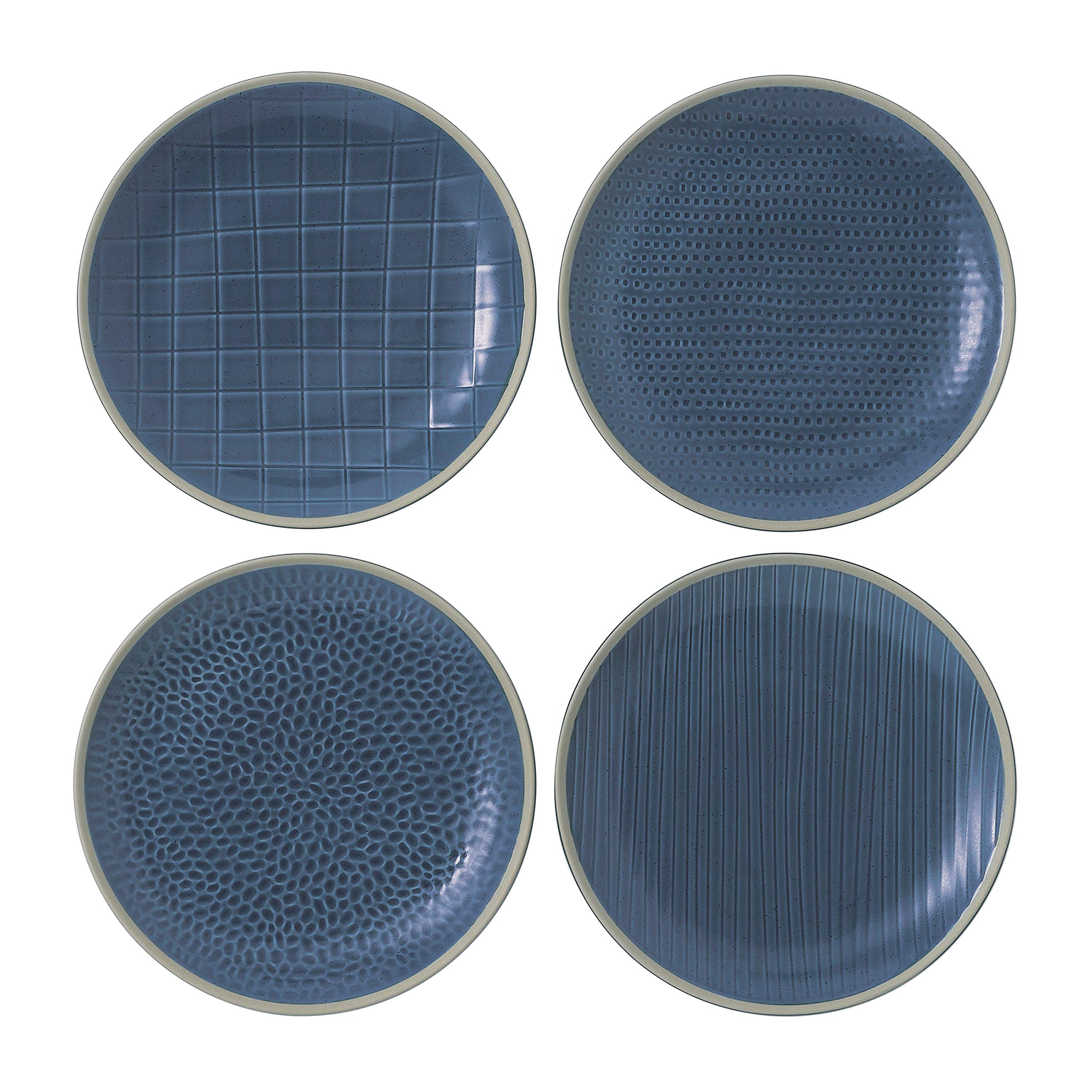Gordon Ramsay Royal Doulton 40034503 Maze Grill 400345032 3cm Side Plate Set of 4 Blue, Porcelain, Stoneware