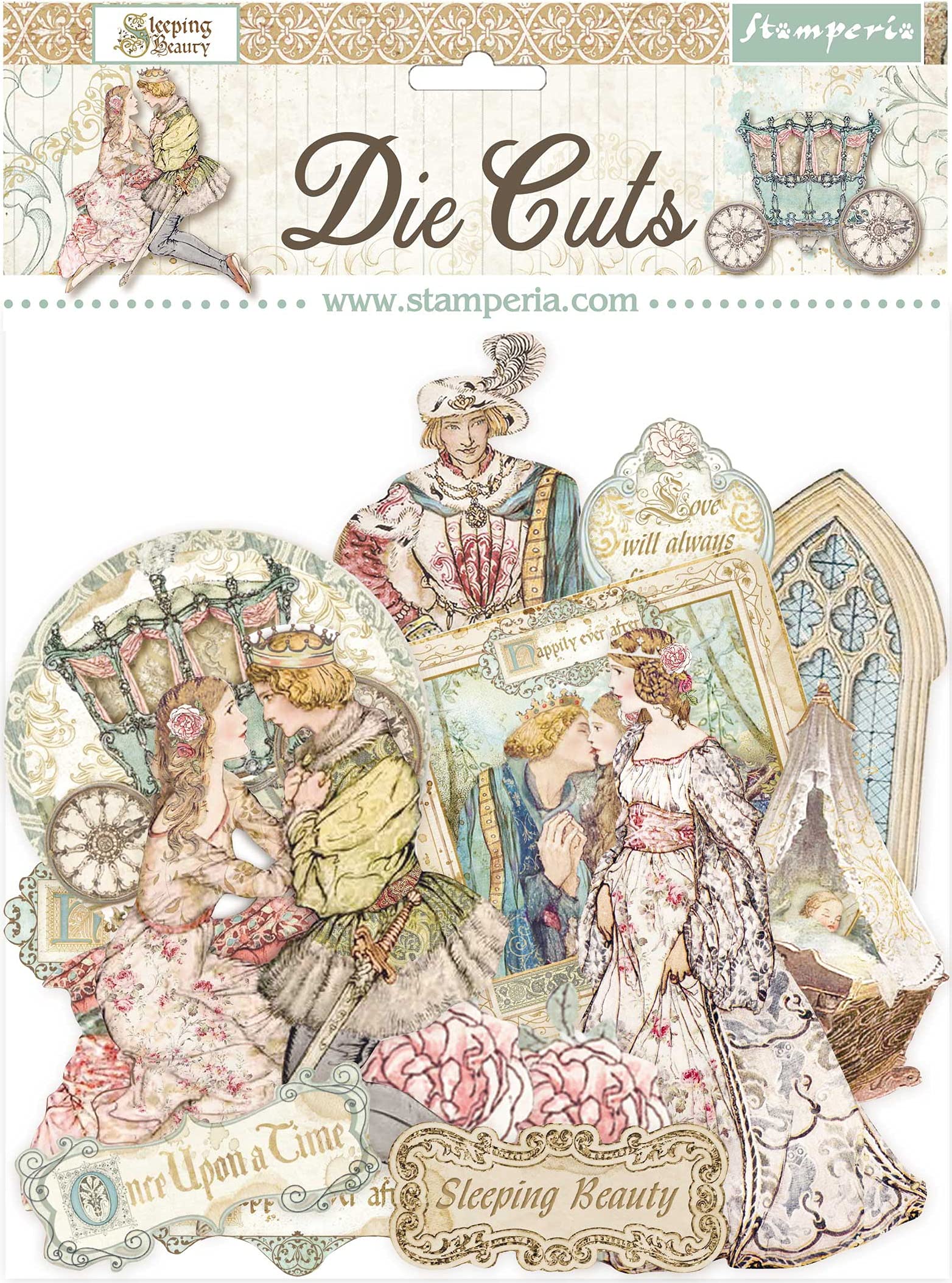 Stamperia International Assorted Die Cuts-Sleeping Beauty, Various, Bag