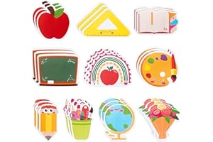 Xqumoi 30 Pack Teacher Notepads Set Total 600 Sheets, Book Pencil Ruler Blackboard Shaped Self Sticky Memo Pads for Teacher Appreciation Gift Back to School Supplies Party Favors Goodies Bag Fillers