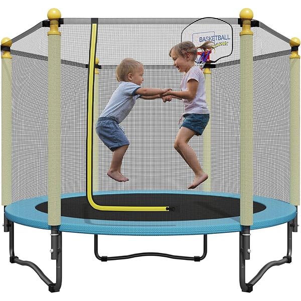 Bouncy Castle Kids Trapoline With Safety Enclosure Net, 5FT