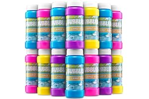 BEDWINA Party Bubbles for Kids - (Bulk Pack of 24) 2-oz Bubbles Bulk Solution with Bubble Wands Assorted Neon Colors for Outdoor Toys Summer Games, Birthday Party Favors, & Goodie Bags Stuffers