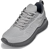 CALTO Men's Invisible Height Increasing Elevator Shoes - Cement/Pewter Ultra Lightweight Sporty Sneakers - 2.4 Inches Taller - Q221 - Size 9 D(M) US
