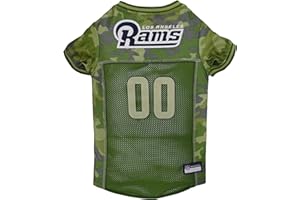 Pets First NFL Los Angeles RAMS Camouflage Dog Jersey, Large. - CAMO PET Jersey Available in 5 Sizes & 32 NFL Teams. Hunting 