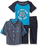 U.S. Polo Assn. Baby Boys' Sport Shirt, Creeper and