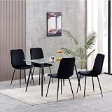mcc direct Set of 4 Lexi Velvet Dining Chairs with Metal Legs Black view 2