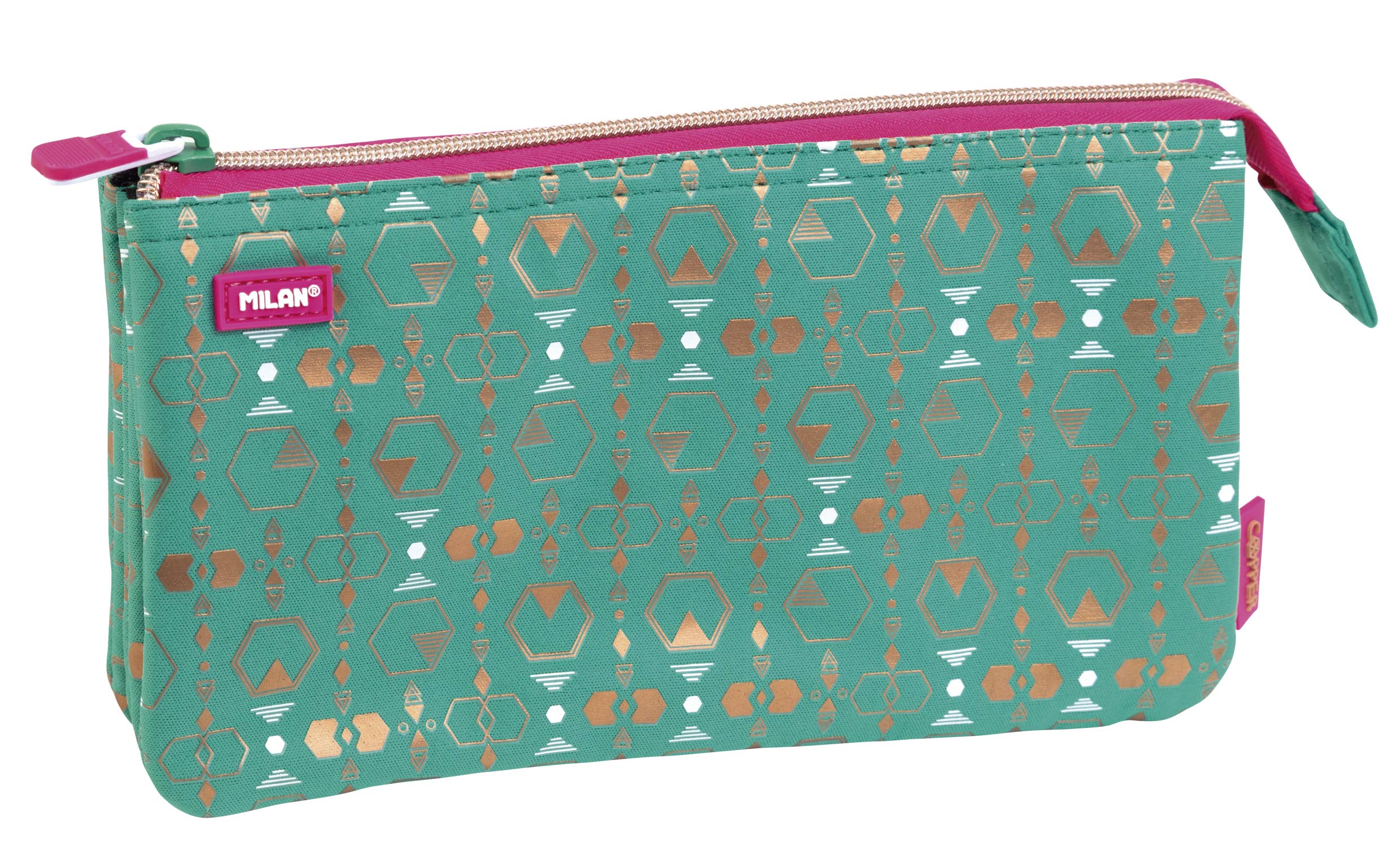 Pencil Case 5 Compartments Copper III, Green