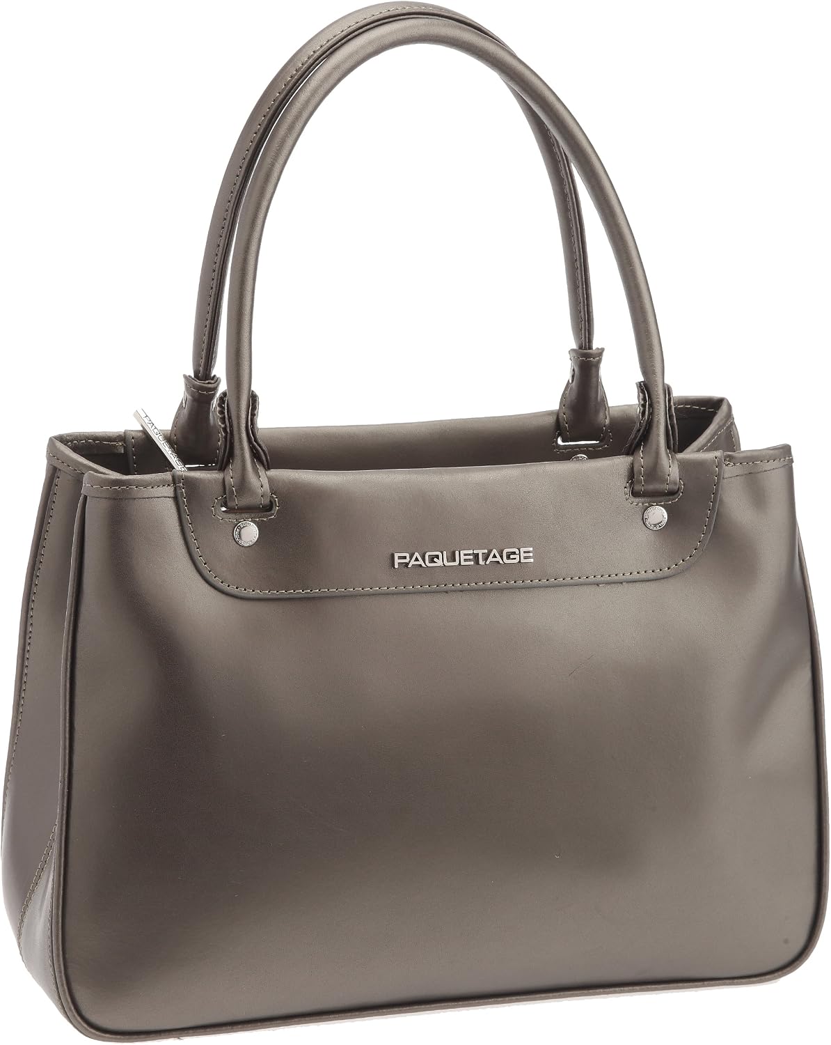 Sac à Main Porté épaule En Cuir Noir - Marque Paquetage - Taille Moyenne - Occasion Très Bon état