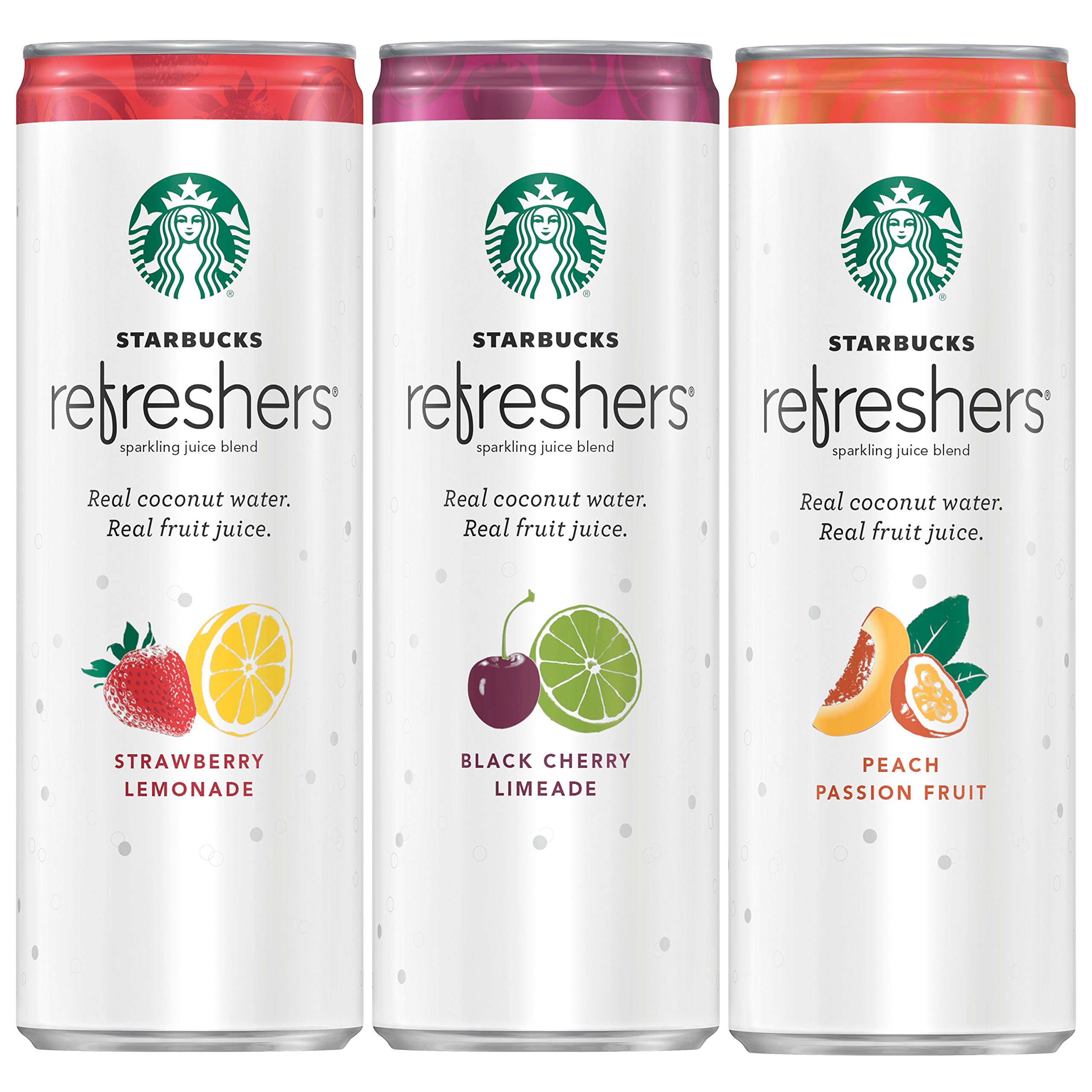Starbucks Refreshers Sparkling Juice Blends, 3 Flavor Variety ,12 Fl.Oz