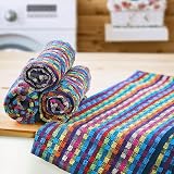 Emma Barclay 4 Pack 100% Cotton Tea Towels Multicolour Check view 2