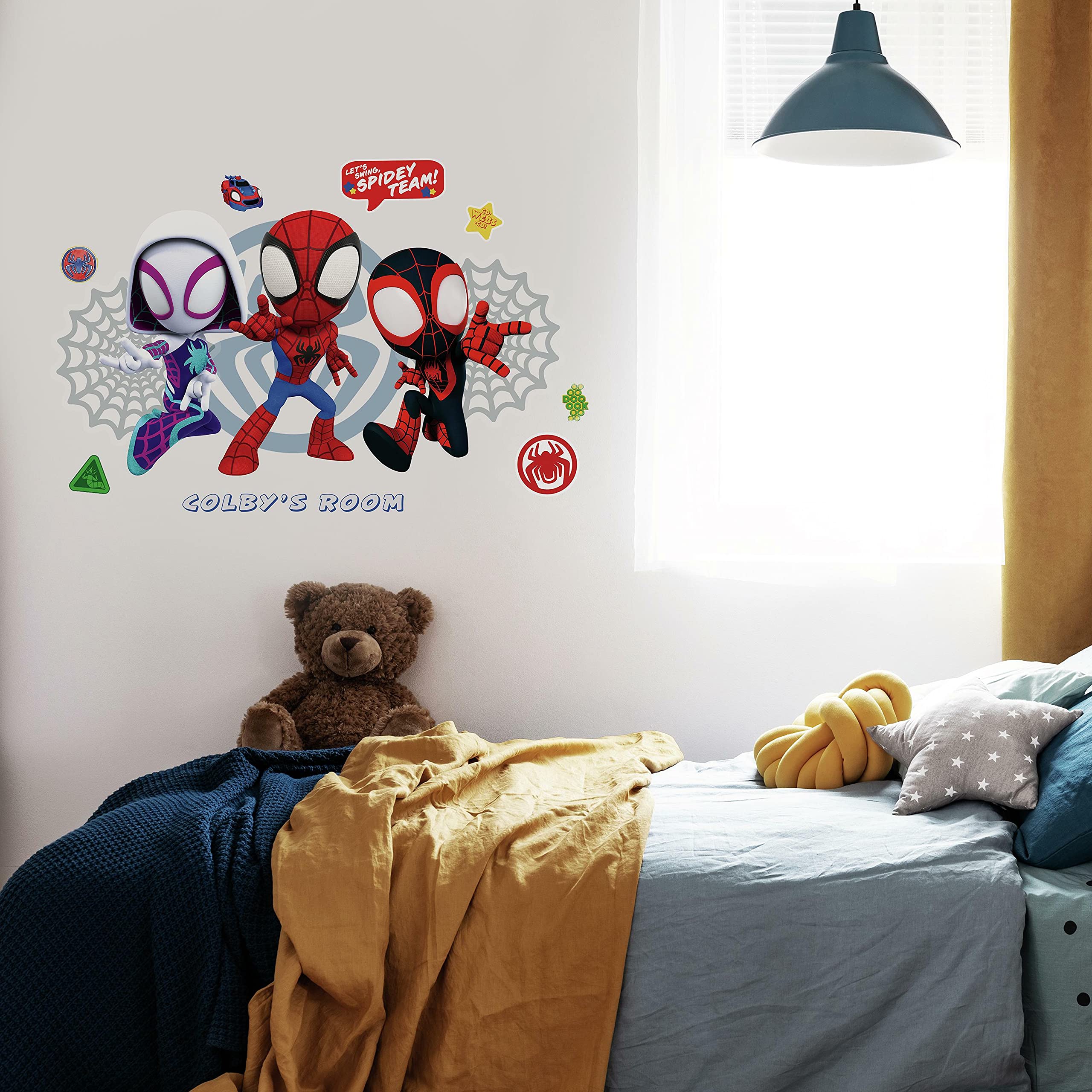 RoomMates Marvel Spidey and His Amazing Friends Headboard Peel and Stick Giant Wall Decal, RMK4926GM