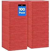 HOMEXCEL Red Shop Towels 100 Pack, Reusable Microfiber Cleaning Cloth Bulk, Multipurpose Microfiber Towels for Cars, House and Kitchen, Highly Absorbent Cleaning Rags 11.5 x 11.5 inch
