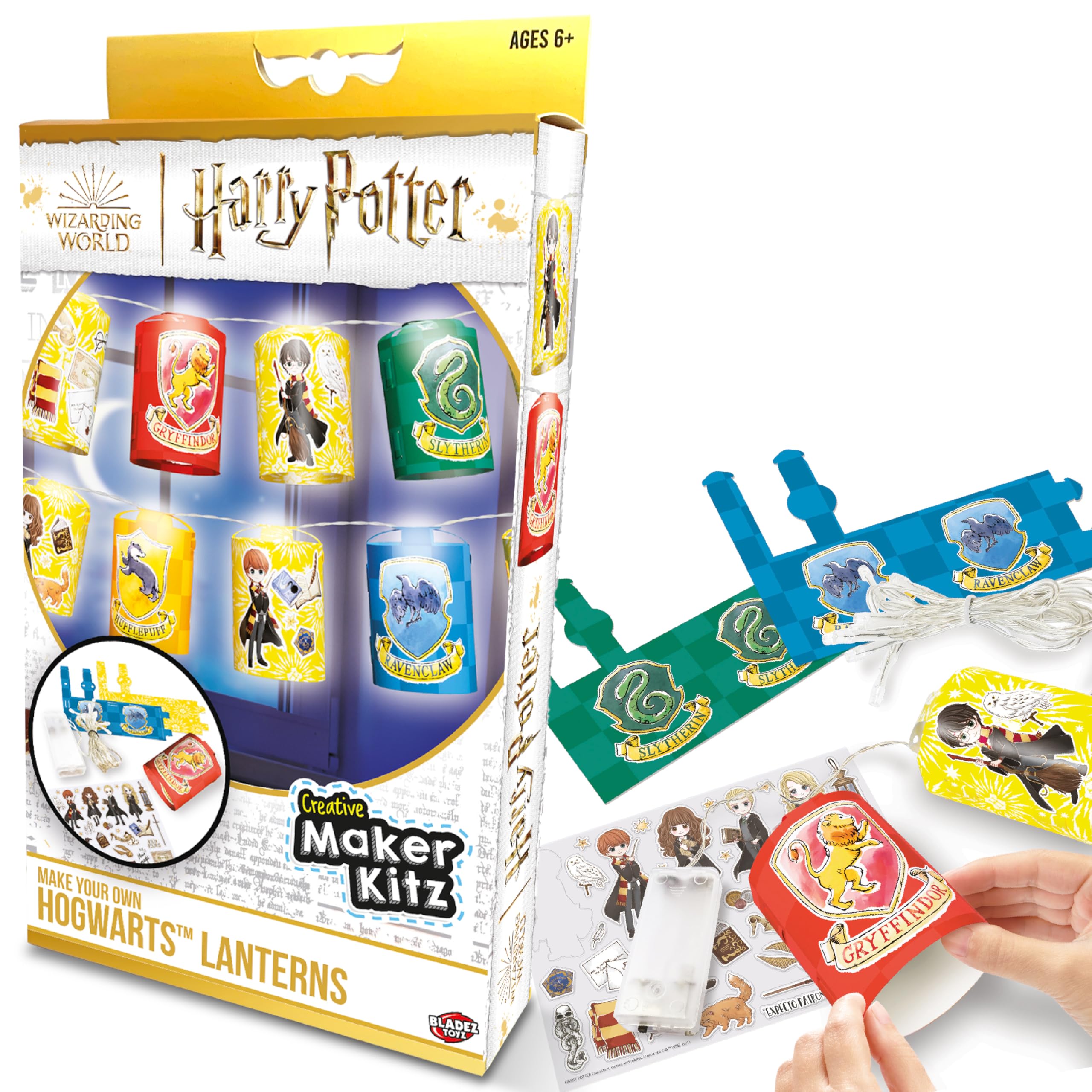 BLADEZ Harry Potter Toyz Make Your Own Lantern Set - Harry Potter Gifts with LED Lights & Stickers - Creative & Customisable Craft Kit - Perfect for Harry Potter Fans & Magical Room Décor